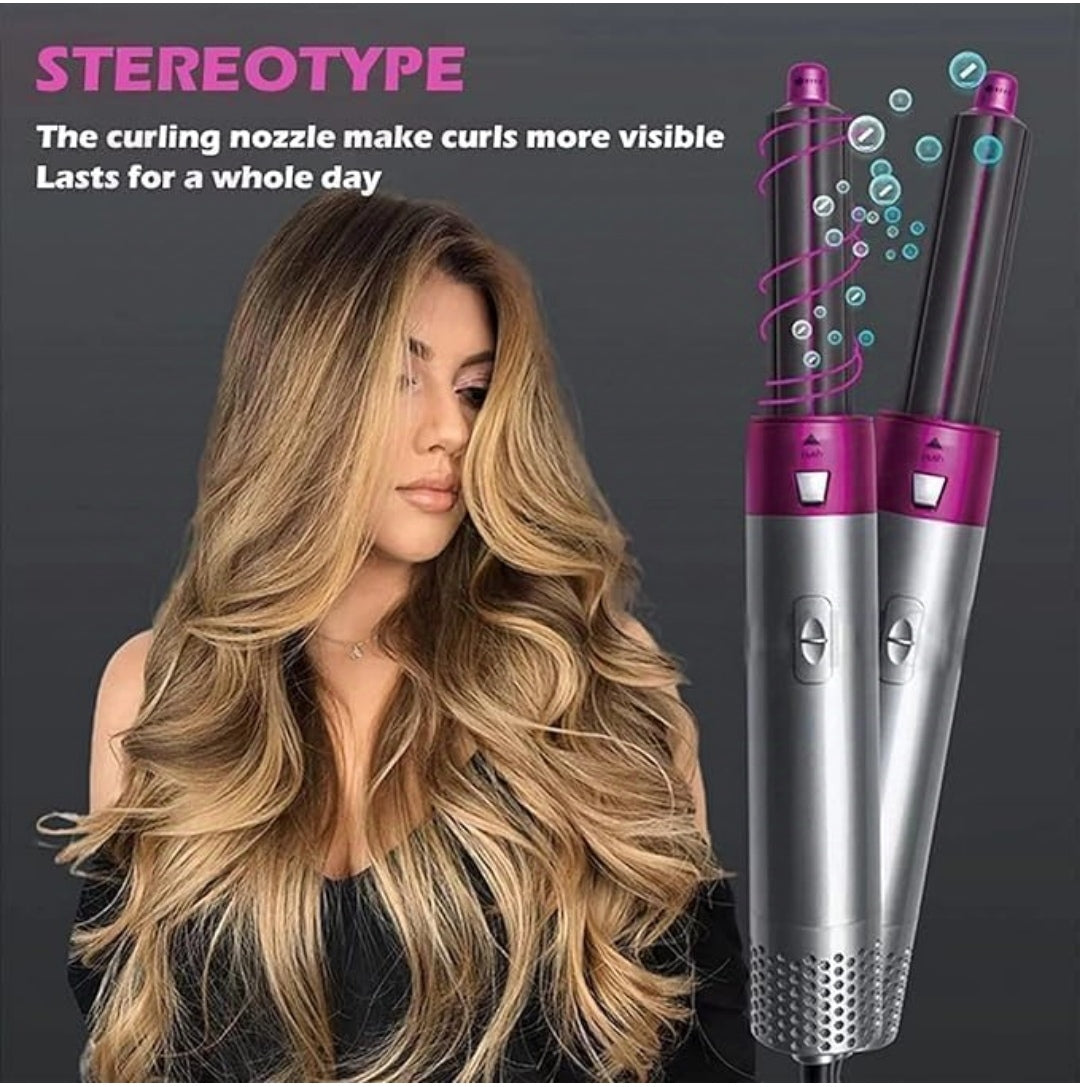 Multi-Functional 5 IN 1 Hair Styling Tool Detachable Hot Air Brush Hair Dryer